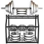 Stainless Steel Freestanding Spice Rack Organizer, Jar Cans Bottles Storage Shelf Holder for Home Bathroom, Kitchen Countertop Shelf (Color : Black, Size : 45 x 18 x 40 cm)