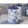 Katie Alice Stylish Vintage Indigo Ceramic Blue Floral Coffee Jar with Silicone Seal by Creative Tops - 16 x 9 cm