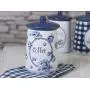 Pot à café en céramique indigo vintage stylisé avec motifs floraux bleus, joint en silicone – Creative Tops – 16 x 9 cm Pot à café en céramique indigo vintage stylisé avec motifs floraux bleus, joint en silicone – Creative Tops – 16 x 9 cm