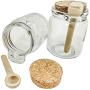 1ct. Premium 8oz Reusable Chefs Glass Spice / Salt Jar with Wooden Spoon