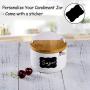 Ceramic Sugar Bowl Container-Condiment Jar with Lid and Spoon Flip Top Canister for Spice Creamer,Come with Chalkboard Label,Practical Gift/Cute Decor/Best Kitchen Storage,Semicircle,9.1 fl oz 270ML