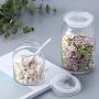 Glass Storage Jar Sealed Food Grains Jam Moisture-proof Transparent Bottle Tea Coffee Seal Storage Cans DELICATEWNN (Capacity : 500ml)