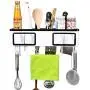 Étagères Murales Cuisine LYNNTLJ, Support de Condiments Amovible, pour Bouteilles et Pots d'Épices, Blanc / 44,5 x 17,5 cm Étagères Murales Cuisine LYNNTLJ, Support de Condiments Amovible, pour Bouteilles et Pots d'Épices, Blanc / 44,5 x 17,5 cm