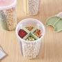 HOMELUNY Set of 4 Food Airtight Jars Clear Plastic with Lids Kitchen Cereal Containers for Storage for Candy, Cookie, Rice, Sugar,Flour,Snacks Keeping Food Dry & Fresh Pink