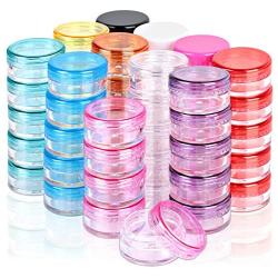 Sample Container, HNYYZL 5 Gram Empty Plastic Cosmetic Pot Jars for Eye Shadow Nails Powder Jewelry Cosmetic Lip Balm Cream Lotion(11colors, 55 Pcs)