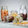 BAKOUSTAR Küchen-Aufbewahrungskanister Set mit 6 Behältern – für Kekse, Haferflocken, Obst, Reis und Gewürze – Zucker- oder Mehlbehälter – Große und kleine luftdichte Gläser für die Vorratskammer