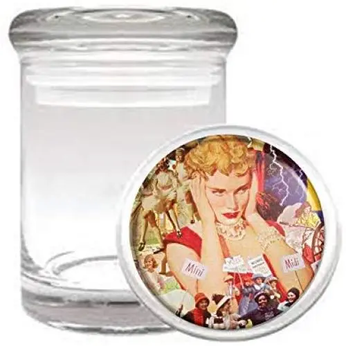 Female Empowerment Vintage Collage Medical Odorless Glass Jar Female Empowerment Vintage Collage Medical Odorless Glass Jar