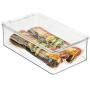 mDesign Plastic Stackable Kitchen Pantry Cabinet, Refrigerator, Freezer Food Storage Bin Box with Lid - Organizer for Fruit, Yogurt, Snacks, Pasta, Cans, Baking Supplies - 8 Pack - Clear