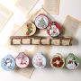 Amosfun 8PCS Christmas Tin Box Round Candy Cookie Tins Boxes for Xmas Party Gift