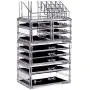 CQ Acryl Große 9stufige Klare Acryl Schmink Organizer Kosmetikkiste mit 11 Schubladen – 4er Set