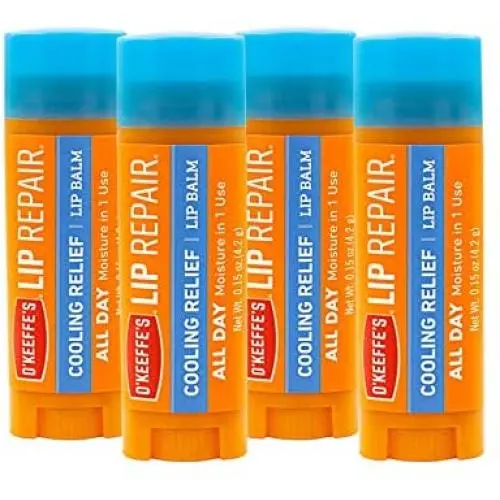 OKeeffes Cooling Relief Lip Repair Lip Balm for Dry, Cracked Lips, Stick, (Pack of 4) OKeeffes Cooling Relief Lip Repair Lip Balm for Dry, Cracked Lips, Stick, (Pack of 4)