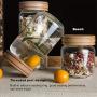 Glass Storage Jars Bottles Sets Sealed Cans With Wood Lid For Spices Tea Coffee Candy Bulk Airtight Container 750mlB163