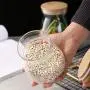 Glas Lebensmittelbehälter mit Bambuschachsel – Legou, klare Lebensmittelbehälter für Teekannen, Kaffeetassen, Gewürze und mehr, moderne Design-Glaskanister