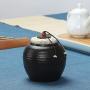 Exquisite Oriental Ceramic Food Storage Jar Canister Food Canisters,Loose Tea Tin/Tea Storage/Tea Caddy/Tea Canister/Coffee Canister/Coffee Jar/Spice Nuts Storage 3.35oz/95g (Deep coffee color)