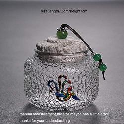 Tea Storage Jar Transparent Glass Seal Cans Chinese Teaware Coffee Beans Nut Canister Gift,A
