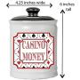 Cottage Creek Casino Gifts Round Ceramic Casino Money Jar/Vegas Casino Lover Gifts Slot Machine Gambling Gifts [White]