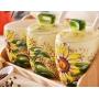 Ceramics Sunflower Hand Painted Painting Sugar Salt Pepper Storage Jar with Lid And Spoon