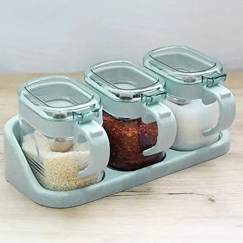 Condiment Box Set Household Spice Tank Salt Jar Seasoning Bottle Condiment Receiving Box Kitchen Glass Container Set Condiment bottles Condiment Box Set Household Spice Tank Salt Jar Seasoning Bottle Condiment Receiving Box Kitchen Glass Container Set Condiment bottles