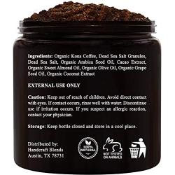 Handcraft Arabica Coffee Body Scrub and Facial Scrub - All Natural with Organic Ingredients - for Stretch Marks, Acne, Powerful Anti Cellulite Remover and Spider Veins 10 oz