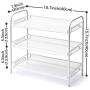 3-Tier Countertop Rack, EZOWare Mesh Storage Organizer Tabletop Shelf for Kitchenware Bathroom Cans Foods Spice Office - White