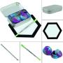 Wax Travel Kit Purple/Blue/Grey 2 Units 5ml Silicone Oil Kitchen Container Stainless Steel Carving Tool Large 1 Mini 1 and 1 Hexagon Black Mat by X-Value