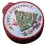 Amosfun Weihnachts-Plätzchentiegel Runde Weihnachtsbaum-Muster Weihnachts-Blechdose Geschenkschachtel für Weihnachtsparty