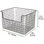 mDesign Metall Küchenregal Lebensmittel Aufbewahrungsbox – Rustikale Grid-Design mit Offener Front für Schränke, Schränke, Regale – Für Kartoffeln, Zwiebeln, Obst – 12 Zoll Breite, 8er Pack – Bronze