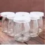 Astra Shop Joghurtgläser Puddinggläser mit Deckel (3oz) 1 Set (6 Gläser) Ersatzglasgläser für Joghurtmaschinen