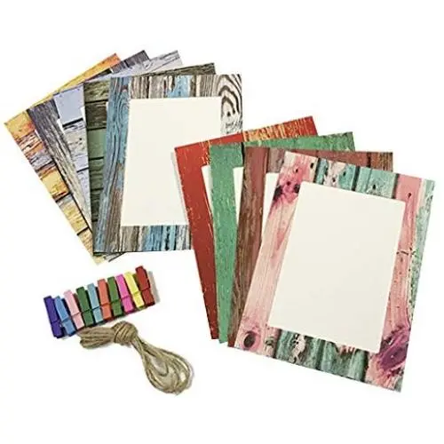 JUSTDOLIFE 9er Papierschnitte Rahmen Kreatives DIY Hängefoto-Rahmen mit Klammern und Schnur