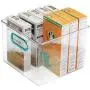 mDesign Kunststoff Lebensmittel-Aufbewahrungsbehälter mit Griffen für Küche, Speisekammer, Schrank, Kühlschrank/Gefrierschrank – Würbeschale für Snacks, Obst, Gemüse, Nudeln – BPA-frei, lebensmittelecht – 4er-Set, Klar/Blau