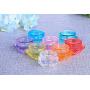 Ewanda store 30 Pcs 3G/3ML Fashion Cosmetic Sample Packing Empty Containers Bottles Plastic Clear Pot Jars with Different Color Lids for Face Cream,eyeshadow, Nails, Powder and Beauty
