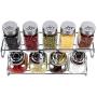 TNKML Ten Sets Of Glass Cruet Spice Jar Spice Bottle Sealed Storage Tank Sugar Bowl Salt Shaker Spice Container Kitchen Supplies