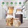 Food Storage Containers Set, Kitchen Large Wide Deep Storage Jars Elegant Life Clear Glass Airtight Canister Set with Airtight Clamp Caps(4 Packs, 5.5L)