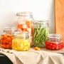 TOPBATHY 1 Pc Clear Square Glass Seal Pot Storage Container with Stainless Steel Buckle for Sealing Storaging