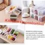 MAYROUND Airtight Food Storage Containers Sets,Cosmetics Cabinet Desktop Storage Containers with Lids for Rice Food Fruit Eggs Snacks Cosmetics in Bedroom, Dining Room, Kitchen 2 Pieces/Set