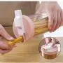 Homespace Noodle Storage Box Kitchen Grains Storage Tank Plastic Transparent Sealed Fresh-Keeping Jar Round Shaped Food Storage Container, 2 Pack, Pink & Blue Homespace Noodle Storage Box Kitchen Grains Storage Tank Plastic Transparent Sealed Fresh-Keeping Jar Round Shaped Food Storage Container, 2 Pack, Pink & Blue