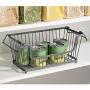 mDesign Modern Farmhouse Metal Wire Household Stackable Storage Organizer Bin Basket with Handles, for Kitchen Cabinets, Pantry, Closets, Bathrooms - 12.5