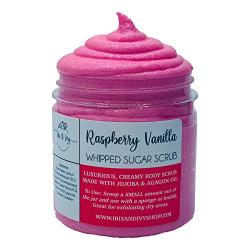 Raspberry Vanilla Whipped Sugar Scrub | Exfoliating Sugar Scrub | Raspberry Scented Scrub