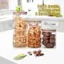 Volwco Klare Glasbehälter mit Deckel - Weite Öffnung Küchen-Lebensmittelflöscher - Für Zero Waste, Dichtverschlossen, zur Konservierung von Marmelade, Gewürzen, Kaffee, Zucker & Kräutern (8.5x10cm)