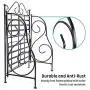 Spice Rack, iSPECLE 2-Tier Foldable Shelf Rack Kitchen Bathroom Countertop, 2-Tier Standing Storage Organizer Spice Jars Bottle Shelf Holder Rack -Black