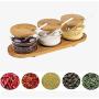 CSPFAIRY Kitchen Seasoning Jar with Cover and Serving Spoons Spice Box Seasoning Bottle Suitable for Every Family