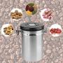 FancyWhoop Coffee Canister Stainless Steel Fresher Beans and Grounds for Longer - Canister with Date Tracker with Scoop