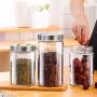 WH- 6 Sets A Transparent Glass Jar Kitchen Storage Sealed Storage Tea Cereals Snacks Small Jar