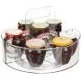 Tournebroche en Plastique Transparent Résistant mDesign pour Armoires, Cellier, Réfrigérateur, Plan de Travail - Organisateur Rotatif Portable pour Épices, Condiments, Fournitures de Pâtisserie