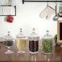 Jars Set of 4 Clear Glass Apothecary Jars/Candy Buffet Containers with Lids Give as a gift AN2173