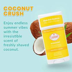 Lume Natural Deodorant - Underarms and Private Parts - Aluminum-Free, Baking Soda-Free, Hypoallergenic, and Safe For Sensitive Skin - 2.2 Ounce Stick (Coconut Crush)