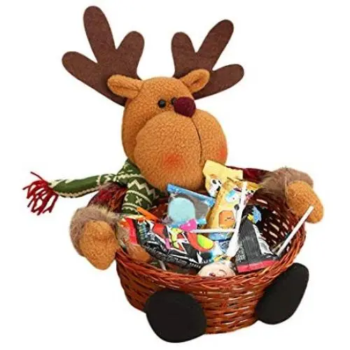 Fabal Christmas Candy Storage Basket Decoration Santa Claus Storage Basket Gift (18x18CM, C) Fabal Christmas Candy Storage Basket Decoration Santa Claus Storage Basket Gift (18x18CM, C)
