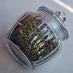 Round Glass Pot Lids, Transparent Storage Containers Small Retro Sealed jar-A 650mlx3
