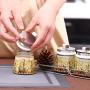 DYFYMX sugar bowl with lid Spice jar, seasoning rack holder with empty glass cruet jar, food storage container with lid, spice jar oil container for kitchen