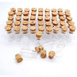 24PCS 16x23mm Clear Mini Small Tiny Glass Bottles Jars Vials with Wood Corks Top for Message Accessories Storage Arts Craft DIY Decoration Samples Blood Wishing Drifting(1ml)